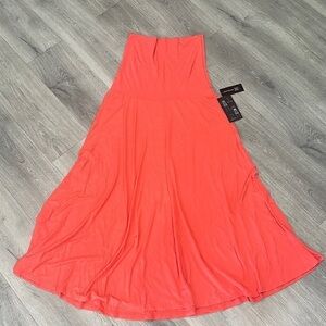 Women’s Coral Pink Strapless Dress or Long Maxi Skirt Large NWT Coverup